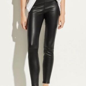 Vince Sleek Black Leather Leggings